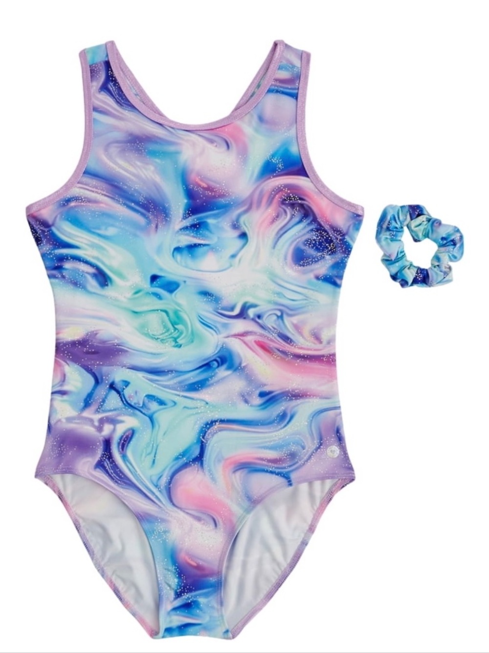 NWT Justice Swirl Leotard with Scrunchie